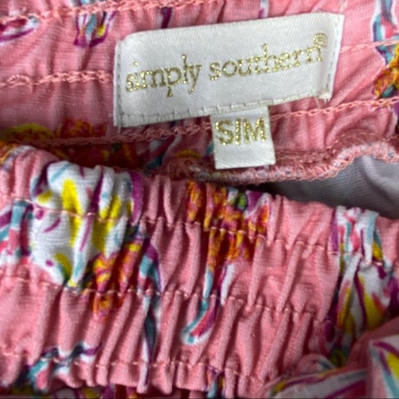 Simply Southern Floral Bull Tassel Shorts Size S/M - Picture 4 of 4